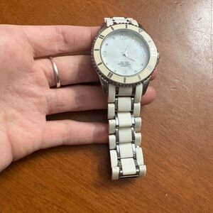 Elegant Silver and White Women's Watch